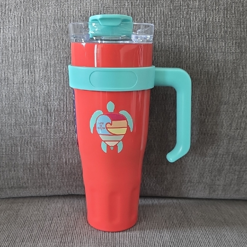 Life Is Good 40oz Hydrate Tumbler With Sea‎ Turtle Design, New By Corkcicle